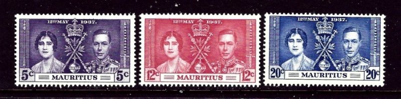 Mauritius 208-10 MNH 1937 KGVI Coronation    (ap3701)
