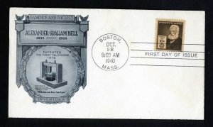 # 893 First Day Cover unaddressed, Historic Art/Aristocraft cachet - 10-28-1940