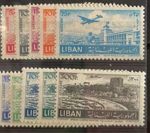 Lebanon, 1952, SC C165-C174, MLH. Very Fine