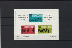 mexico 1967 olympics  mint never hinged stamps sheet ref r12600