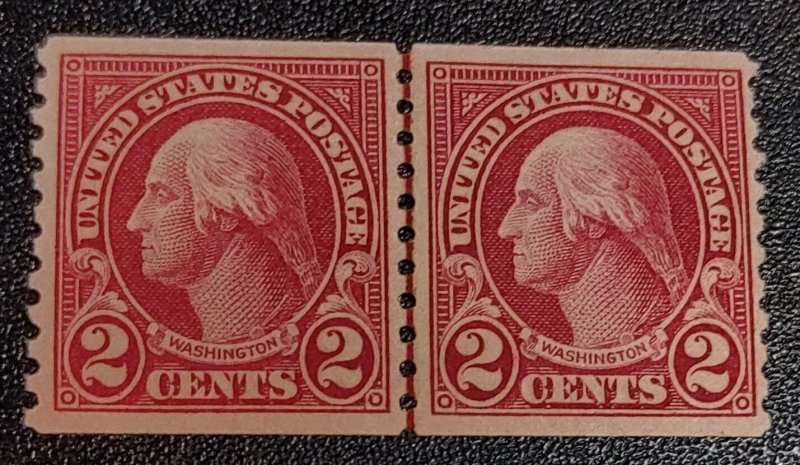 Scott Stamp# 599b-Washington 1923 2¢ Scarce Carmine Lake. JLP, MNH OG. SCV $950