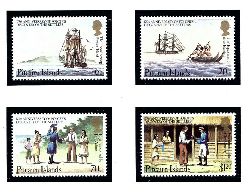 Pitcairn Is 225-28 MNH 1983 Anniv of Discovery of Settlers          (KA)