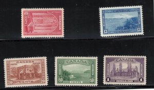 Canada #241 - #245 Very Fine Mint Lightly Hinged Set