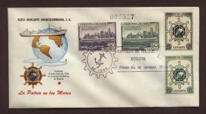 Colombia # 636 - 637 & # C270 - C271 Merchant Fleet FDC