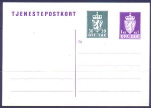 Norway Mint, Never Used, Official Postcard #57