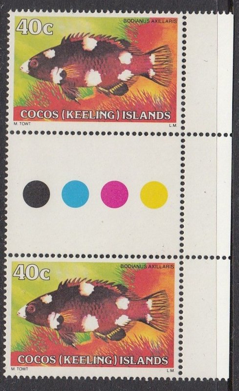 Cocos Islands 45 gutter pair MNH