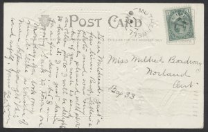 1910 Perth County Motherwell Split Ring on New Years PC From Port Credit Ont