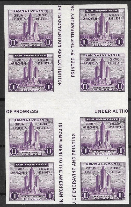 Doyle's_Stamps: MNH 1935 Century of Progess Spec Printing Cross Gutter Blocks