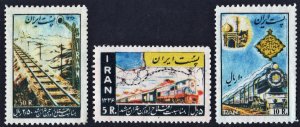 Iran SC#1074-76  Completion of the Tehran-Mashhad Railway Line (1957) MNH