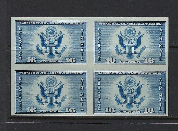 US #771 1934 AIR POST SPECIAL DELIVERY-IMPERF-BLOCK OF 4 -MINT NEVER HINGED