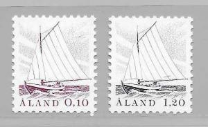 Aland 1, 5 1984-90 Boat part set MNH