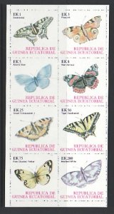 Equatorial Guinea, Mi cat. 1197-1204 A. Butterflies on sheet of 8.