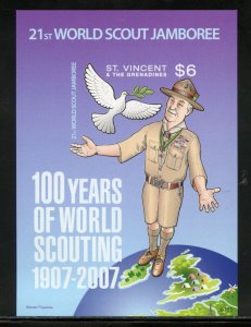 CLEARANCE SALE 100 YEARS OF SCOUTING ST. VINCENT SCOTT #3558 IMPERF S/S MINT NH