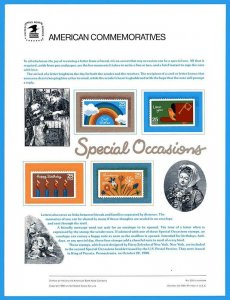 USPS COMMEMORATIVE PANEL #321 SPECIAL OCCASIONS #2395-98