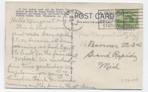 1934 Century of Progress Expo station machine #2 cancel on postcard [5838.274]