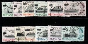 TRISTAN DA CUNHA SG137/48 1971 SURCHARGE SET FINE USED 