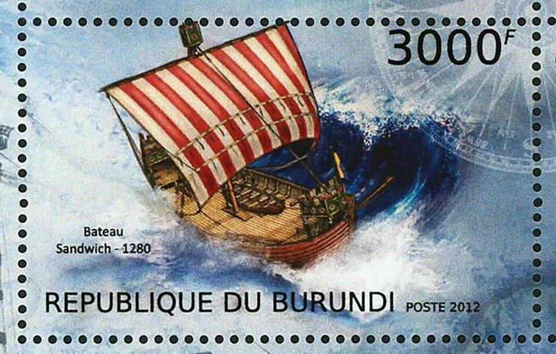 Medieval Ships Stamp Navire Normand Sandwich Ship S/S MNH #2858-2861 