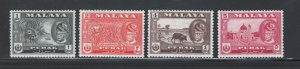 Malaya States - Kedah 1957 Sultan Yusssuf Scott # 127 - 130 MH (Short Set)