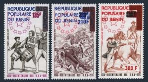 Benin C247-C249,MNH.Michel 61-63. American Bicentennial,1976.Battles,Flag,Horse.