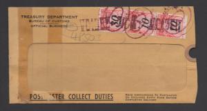 Two Scott # J97 and one J98  used on a Postmaster  Envelope