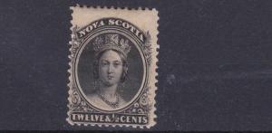 NOVA SCOTIA  1860 - 63  12 1/2C  BLACK    MH  