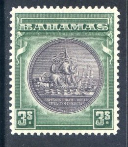 Bahamas 3/- Slate Purple & Myrtle Green SG132 Mounted Mint