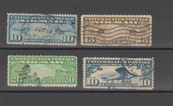 C7-9 C10 Airmail Map Mail Planes, Lindbergh Spirit St Louis, Used Singles