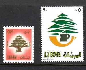 LEBANON - LIBAN MNH SC# 462, 481 CEDARS
