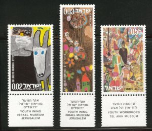 ISRAEL Scott 505-507 MNH** 1973 stamp set w labels