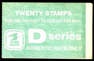 US #2113a COMPLETE BOOKLET, Retail $17.50 BK143 D STAMP, VF mint never hinged...