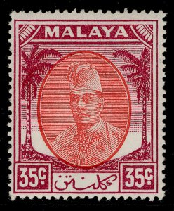 MALAYSIA - Kelantan GVI SG76, 35c scarlet & purple, M MINT.