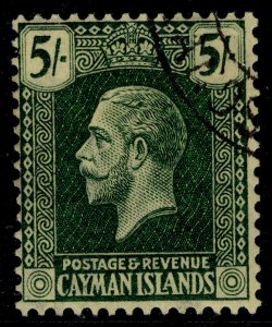 CAYMAN ISLANDS GV SG82, 5s green/yellow, FINE USED. Cat £60.