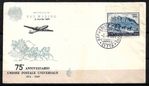 SAN MARINO STAMPS 1951. FD COVER