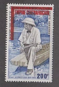 Central Africa # C158, Dr. Schweitzer Stamp Overprinted, Mint NH, 1/2 Cat.