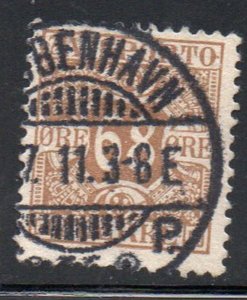 Denmark Sc P7 1907 68 ore yellow brown newspaper stamp used