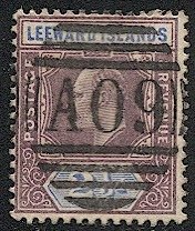 LEEWARD ISLANDS  Sc 23  2-1/2d KE, Used VF, SOTN  A09 (Nevis) postmark/cancel