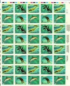 Sea Creatures Mint Sheet of Forty 25 Cent Postage Stamps Scott 2508-11