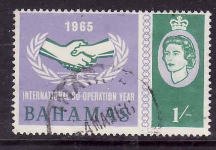 Bahamas-Sc#223- id7-used 1sh lt vio & green-Cooperation Year-1965-