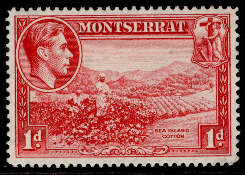 MONTSERRAT GVI SG102a, 1d carmine, M MINT.