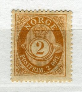 NORWAY; 1909 early Posthorn issue Mint hinged 2ore. value