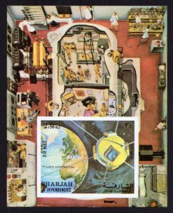 Sharjah Mi Block 115B (#1005) mnh - 1972 space station, research - imperf