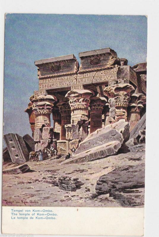 VINTAGE POST CARD , EGYPT , THE TEMPLE OF KOM-OMBO..  REF  P18