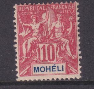 MOHELI, COMORO ISLANDS, 1906 Tablet, 10c. Rose Red, lhm.