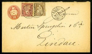 Switzerland Stamps VF 2 Values Tied To Stationery Cover 
