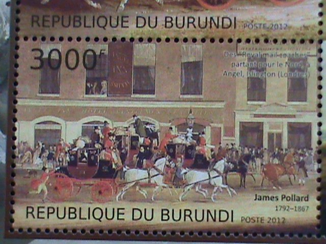 ​BURUNDI STAMP 2012 SC#1242 PAINTING OF HORSE & WAGONS MNH S/S SHEET