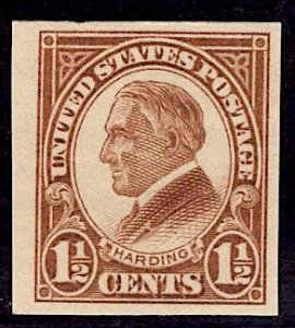 US Stamp #576 1 1/2c Harding Imperf MINT NH SCV $2.75