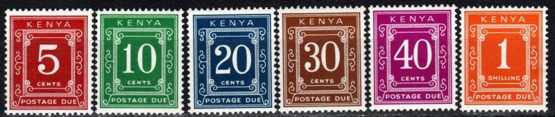 Kenya #J1c-J7c  MNH CV $8.80 (P674)