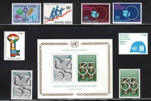 United Nations, Geneva #89-97 ~ Cplt 1980 Issues ~ Mint, NH  (1980)