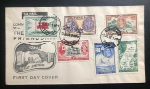 1951 Nukualofa Tonga Toga first Day Cover 50th Annivers Great Britain Friendship