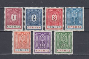 1942 Third Reich Occup Serbia Full Set Michel Porto 1/15 MLH (some gum disturb)